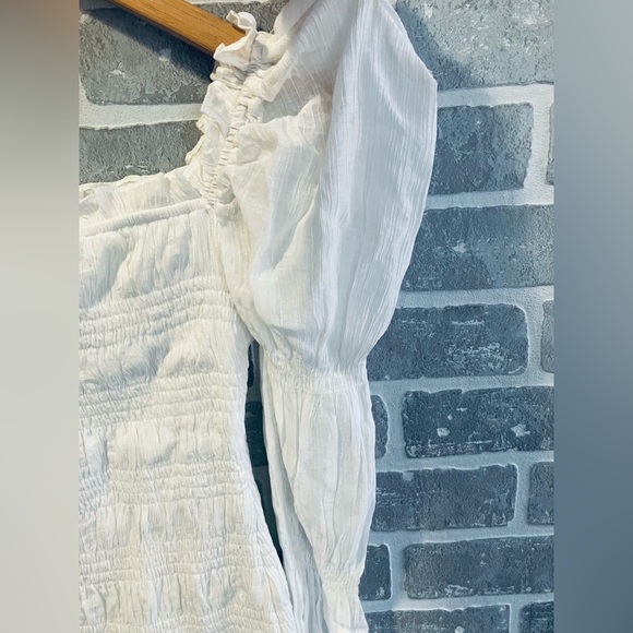 FairyCore Whimsy goth Little White Ruched Mini Dress size sm Saboluxe - Picture 4 of 5